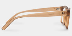 Marley Transparent Beige Rectangle Glasses for Ladies | ZEELOOL