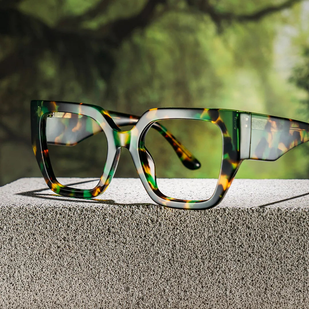 Viva Green Tortoise Frame Glasses with Square Frame Online | ZEELOOL