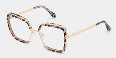 Cordaro Square Clear Tortoise Shell Glasses with Nose Pads