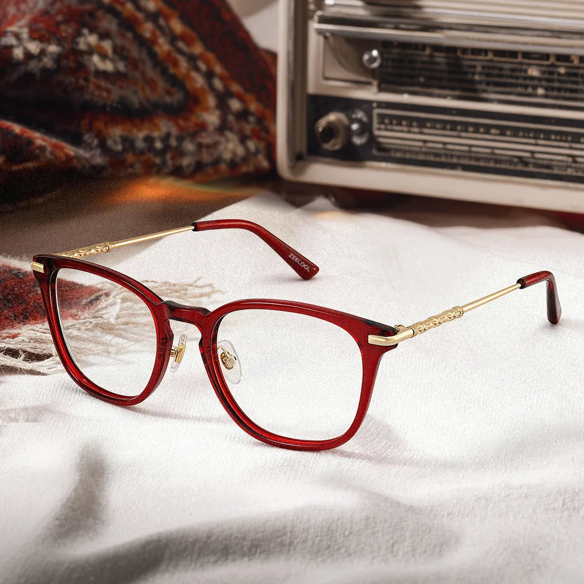 Laura Red Frame Glasses with Square Frame Online | ZEELOOL
