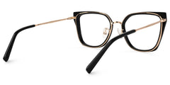 Martine Square Black Eyeglasses and Glasses Frames