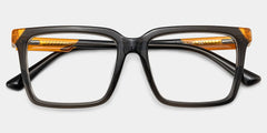 Rectangle Light Gray Eyeglasses- Troy Acetate Frame Glasses