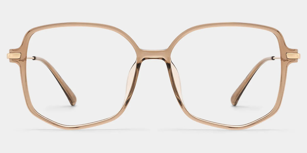 Payton Geometric Beige Frame Glasses | Zeelool Optical