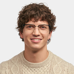 Adjustable Nose Pads Booker Eyeglasses, Booker Black-Gold Glasses -Zeelool