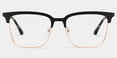 Cleo Black Gold Frame Glasses with Browline Frame Online | ZEELOOL