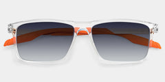 Active Clear Orange Frame Glasses with Rectangle Frame Online | ZEELOOL