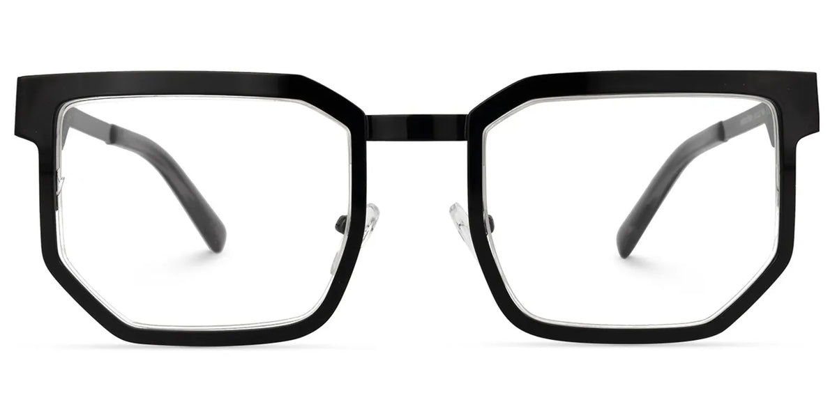 Barber Geometric Black Glasses | Zeelool Glasses