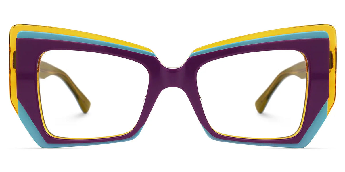 Verdejo Geometric Purple Eyeglasses and Glasses Frame