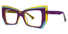 Verdejo Geometric Purple Eyeglasses and Glasses Frame