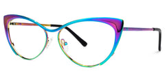 Ellen Cateye Eyeglasses and Iridescent Thin Frames