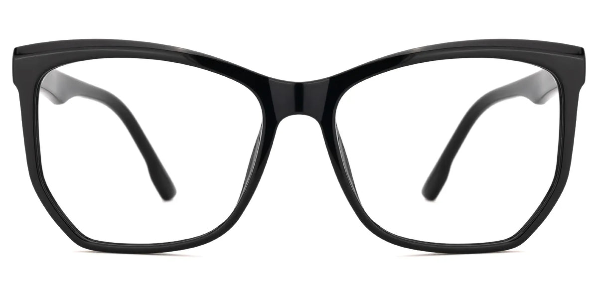 Libby Geometric Black Eyeglasses with Smooth Frames