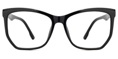 Libby Geometric Black Eyeglasses with Smooth Frames