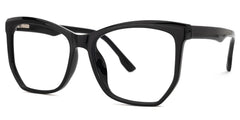 Libby Geometric Black Eyeglasses with Smooth Frames