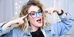 Cicely Geometrical Blue Eyeglasses | Zeelool Glasses